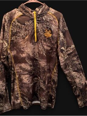 Realtree Men’s Fleece Lined 3/4 Zip Long Sleeve L
